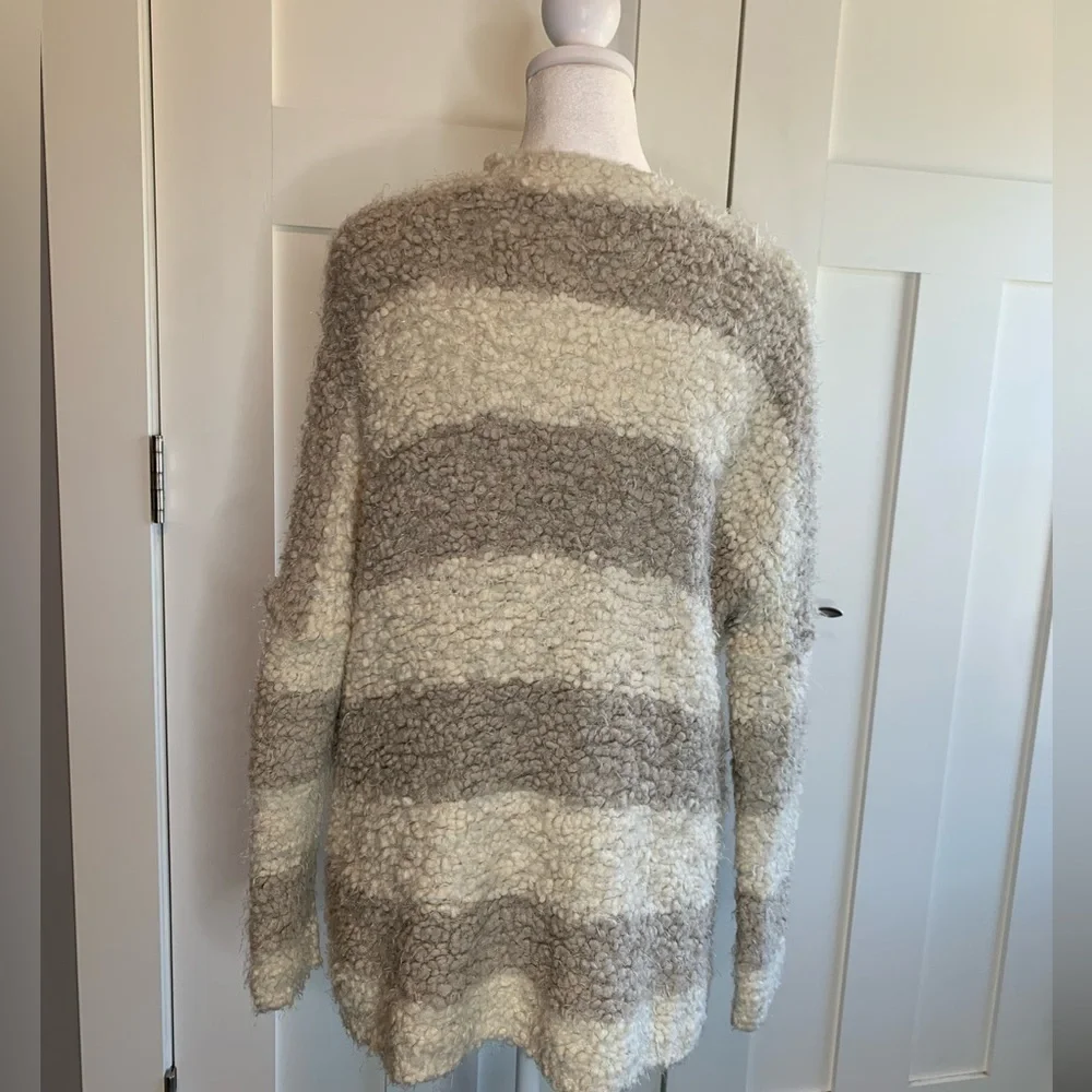 Free People Marshmallow Sweater Cardigan Ivory/Grey Size XS - Picture 5 of 14